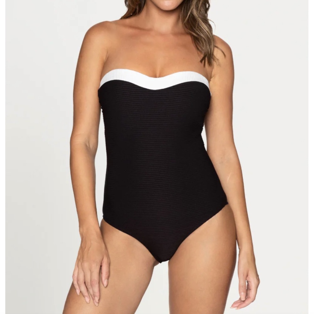 Nip Tuck Black and White Women's Swim One Piece
